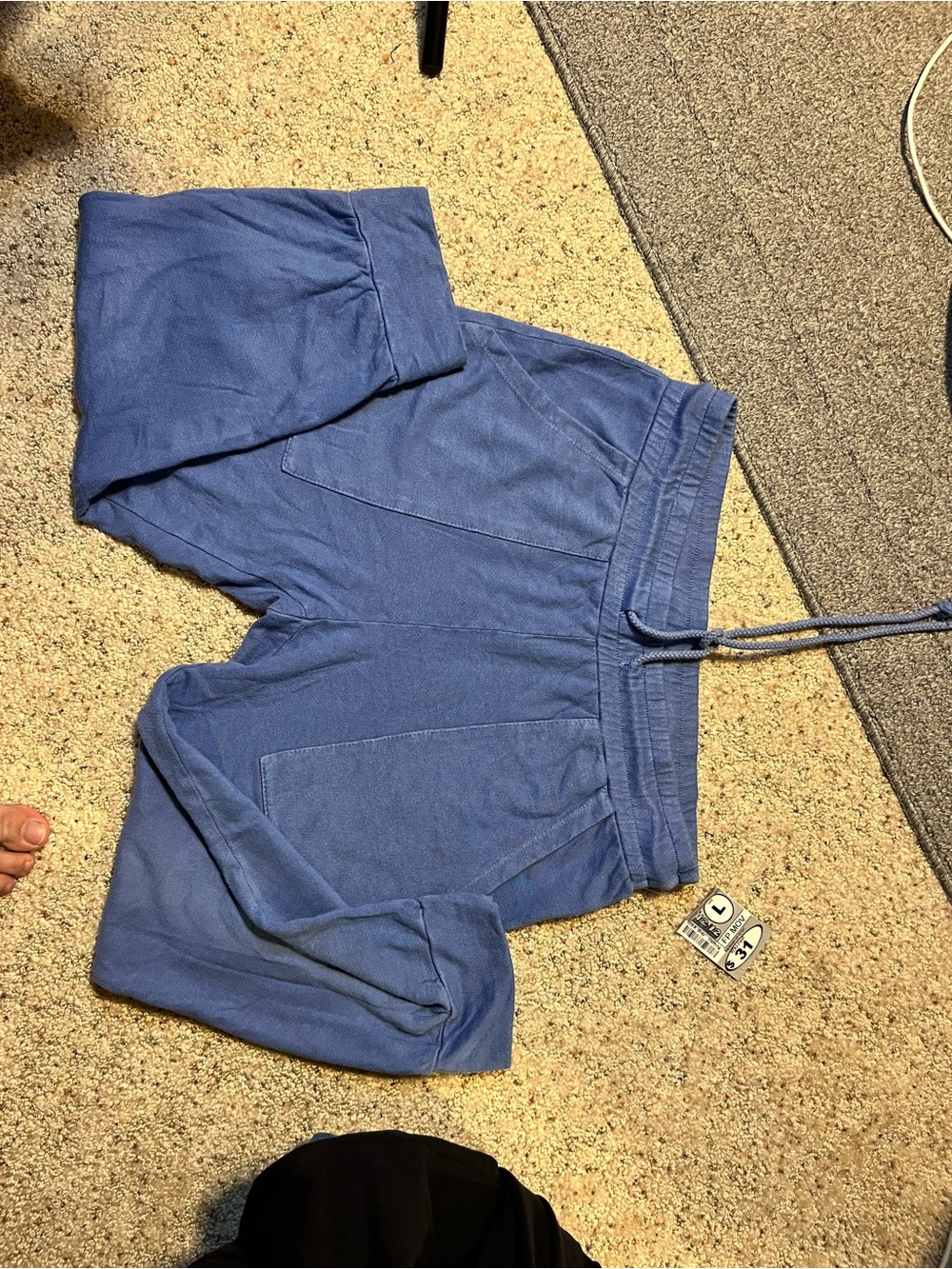 Free People Indigo Drawstring Pocket capris
